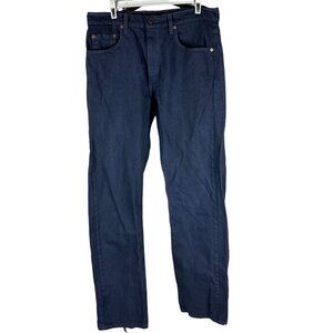 Levis 505 Mens Original Fit Jeans 34x32 100% Cotton Mid-Rise Blue